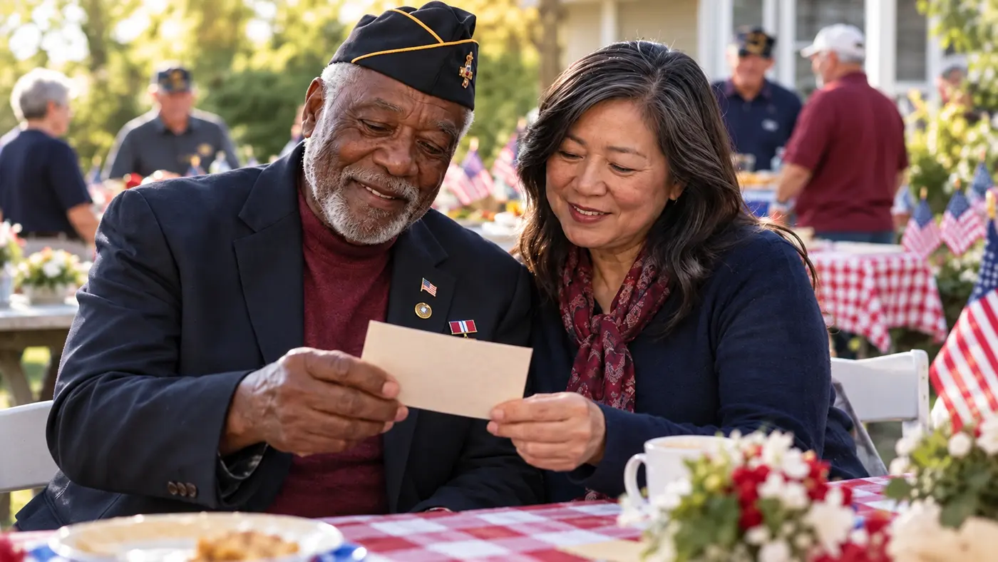 A veteran sharing a memory